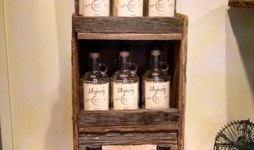 Bottle Display from 100 year old barn wood