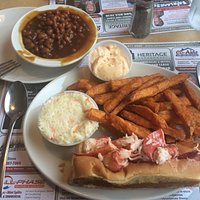Delicious Lobster Roll and Homemade Old Fashion Baked Beans
