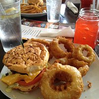 Refreshments, burger and rings