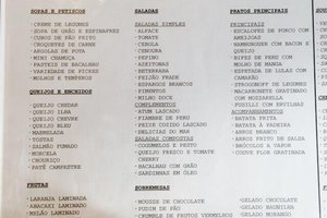 Cardápio