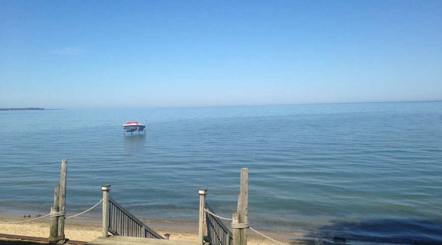 Lake Huron view after we took the path