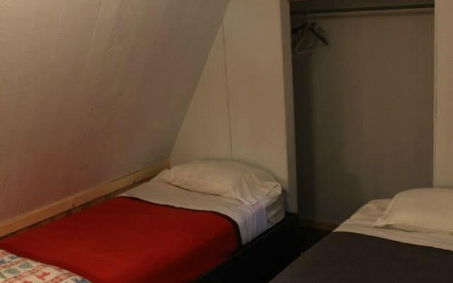 Main bedroom in A-frame cabin