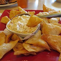 Crab Dip with fried tortillas