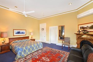 The York Heritage Hotel & Terraces in York, image may contain: Home Decor, Furniture, Ceiling Fan, Electrical Device