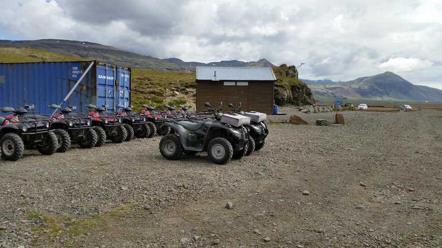 ATVs and Geothermal pools in the backround