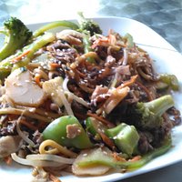 cooked food from two bowls
