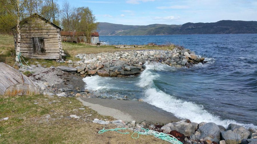Waves in front of our old house from 17th century. here they kept ice until July .