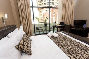 Clarendon Hotel in Newcastle, image may contain: Home Decor, Screen, Monitor, Penthouse