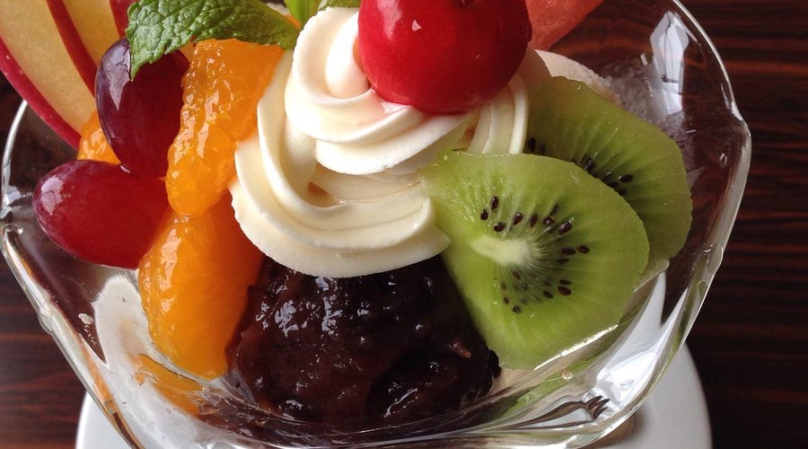 田園風クリームあんみつ。700円です。甘すぎず、食べやすい(*^◯^*)