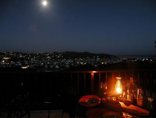 A typical evening meal on the balcony