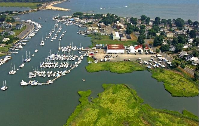 Artist offers rendering sailboats in a safe harbor | Titled 