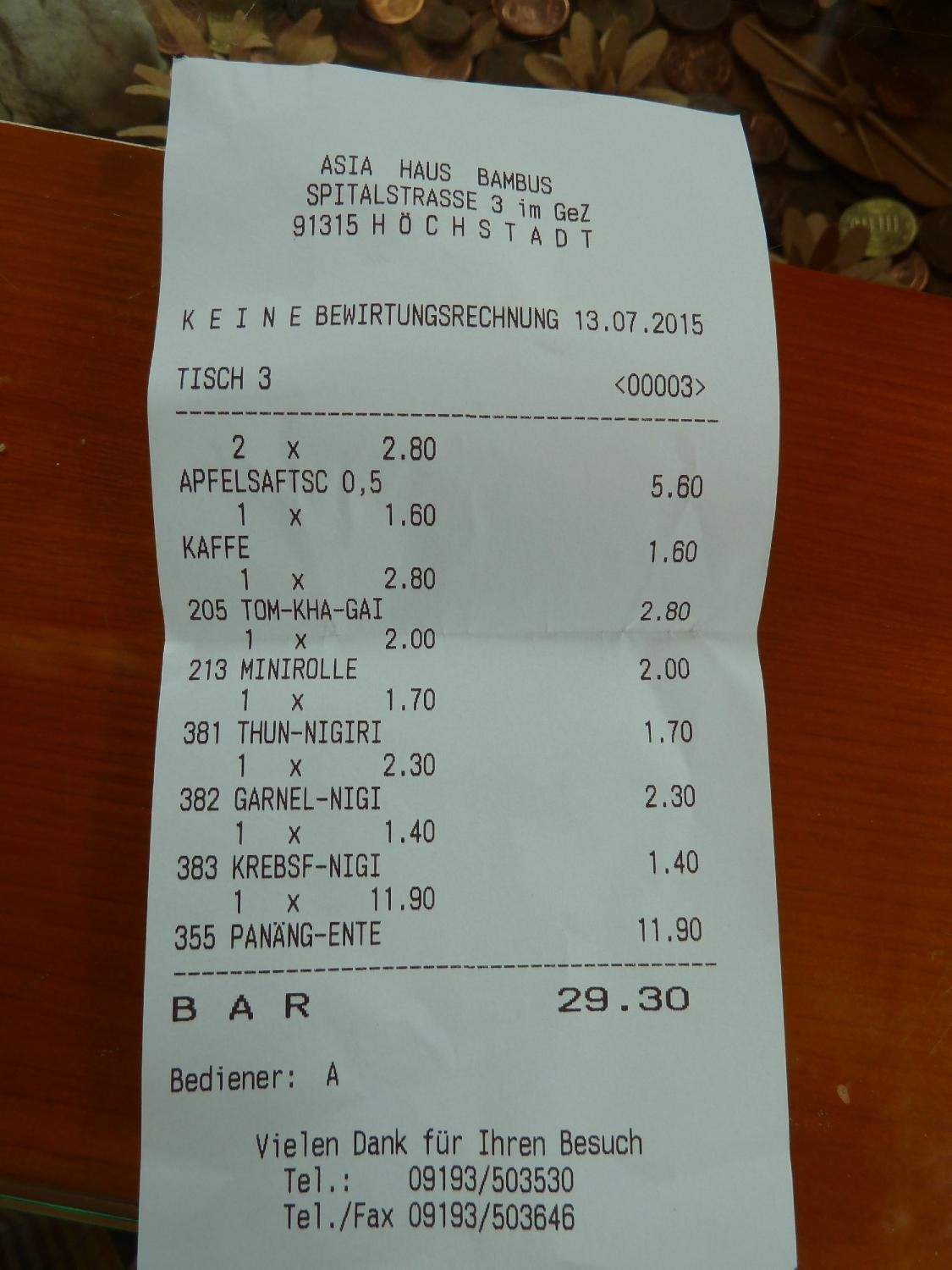 ASIA HAUS BAMBUS, Höchstadt Restaurant Bewertungen, Telefonnummer