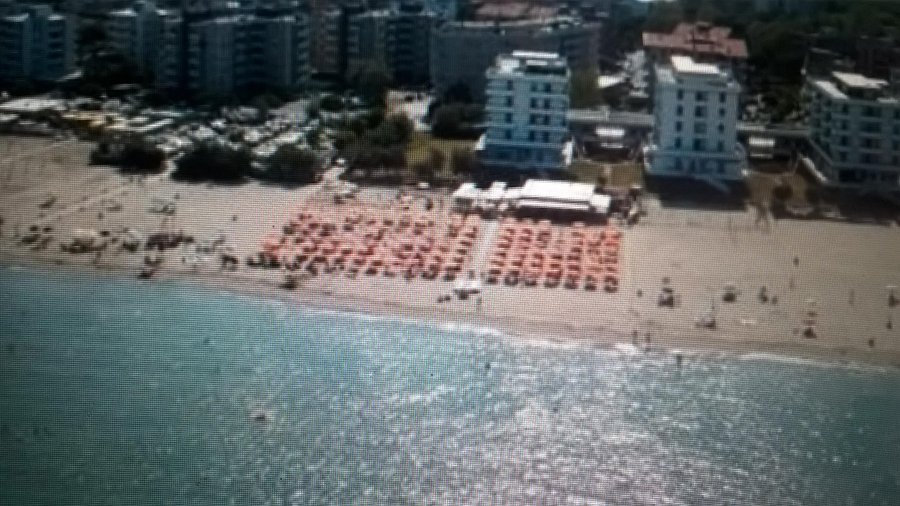 the view of the beachbar from the air