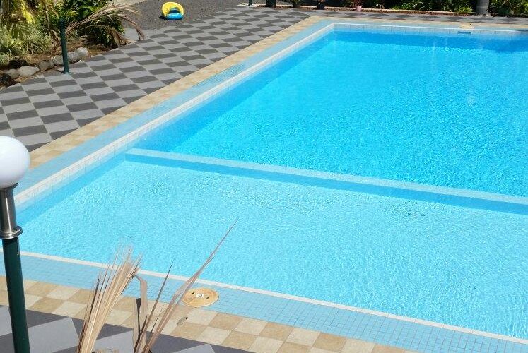 Newly built pool...perfect for the hot humid weather in Samoa..