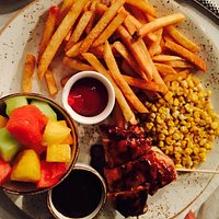 Kids skewered chicken dish