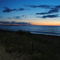 Southampton boardwalk evening view of Lake Huron