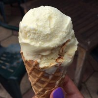 Home made cream caramel ice cream - delicious!
