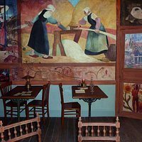 Décor reconstitué de la salle à manger de la Buvette de la Plage