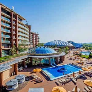 Aquaworld Resort Budapest in Budapest, image may contain: Villa, Pool, Water, Potted Plant