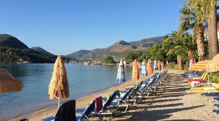 Nidri beach near Orion hotel