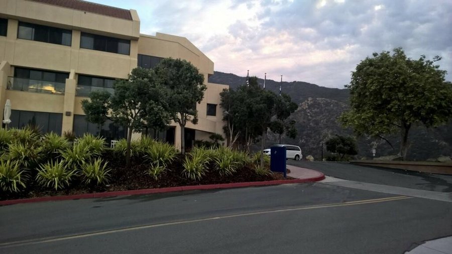 View of hotel from drive in entrance