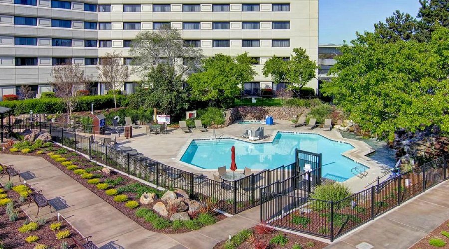 Outdoor Pool with Loungers