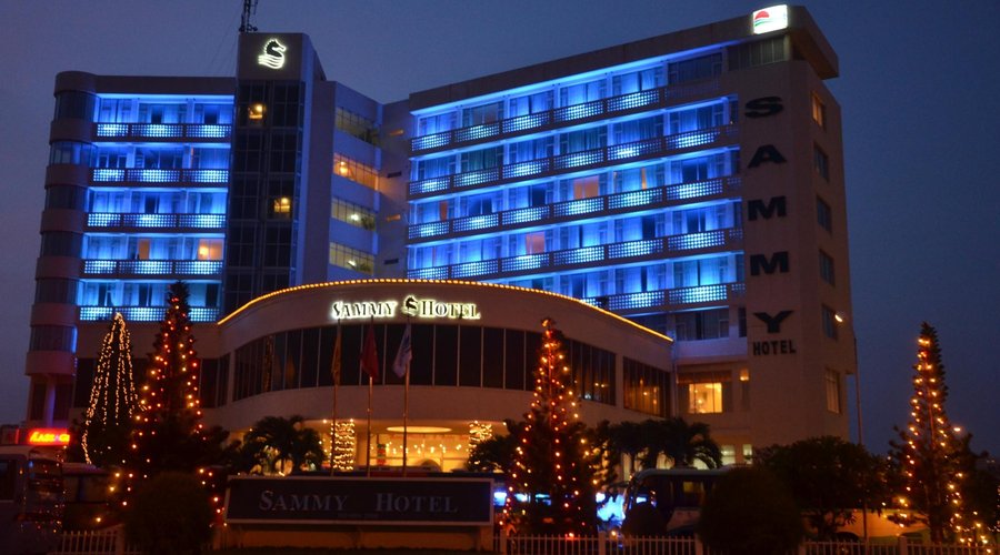 Night scene of the hotel