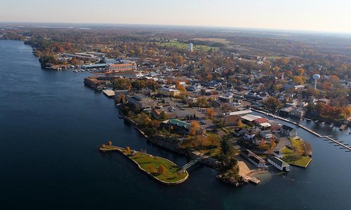 Alexandria Bay fall aerial