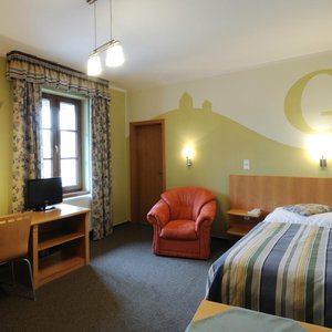 Hotel Galant in Mikulov, image may contain: Cafeteria, Restaurant, Dining Table, Dining Room