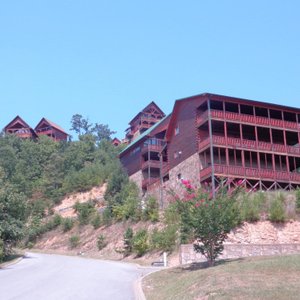 Looking up the hill from the parking area