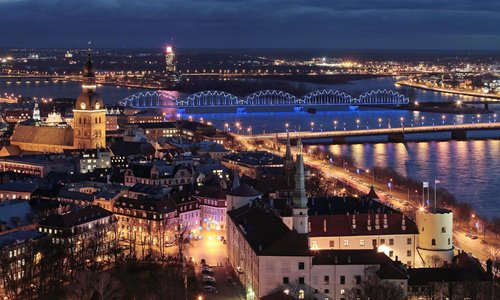 Old Town of Riga in night