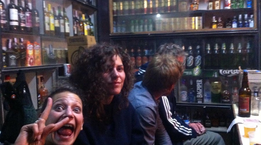 Here we drink in street and have fun we meet many people passing through and just make new frien