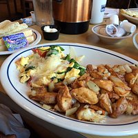 Tuscan Scramble with smashed red potatoes