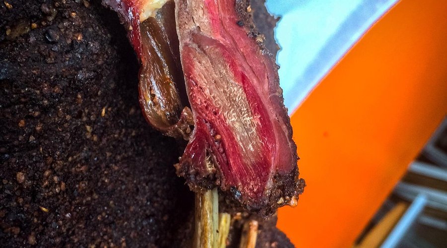 Wild boar ribs BBQ - plate for one person.