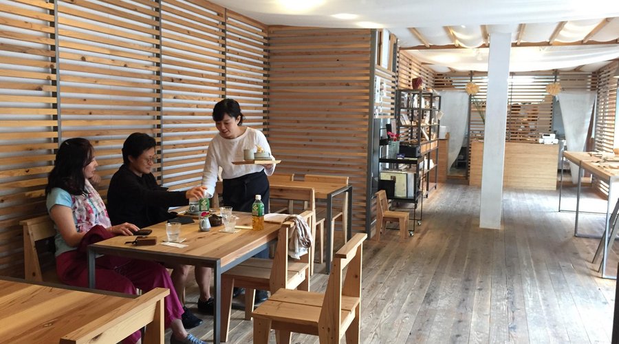 Contemporary cafe in an old village.