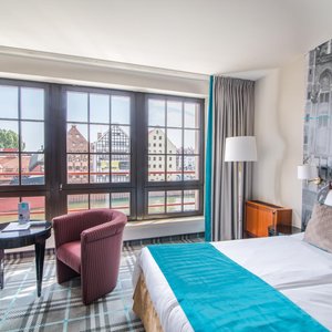 Hanza Hotel in Gdansk, image may contain: Waterfront, Neighborhood, City, Harbor