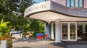 Capitol Hill Hotel in Washington DC, image may contain: City, Bicycle, Vehicle, Bench