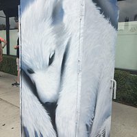 Polar Bear power box artwork outside Mozza2Go Hancock Park
