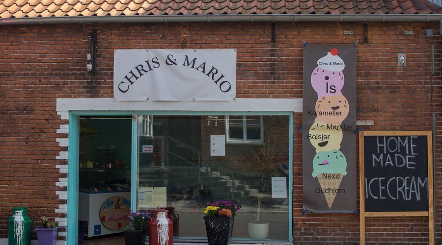 The cute sign of Chris & Mario