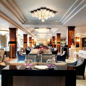 The Westbury in Dublin, image may contain: Dining Room, Dining Table, Table, Chandelier