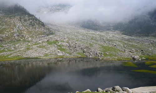 Kareri lake from the temple