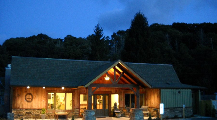 Harmony Hostel at night
