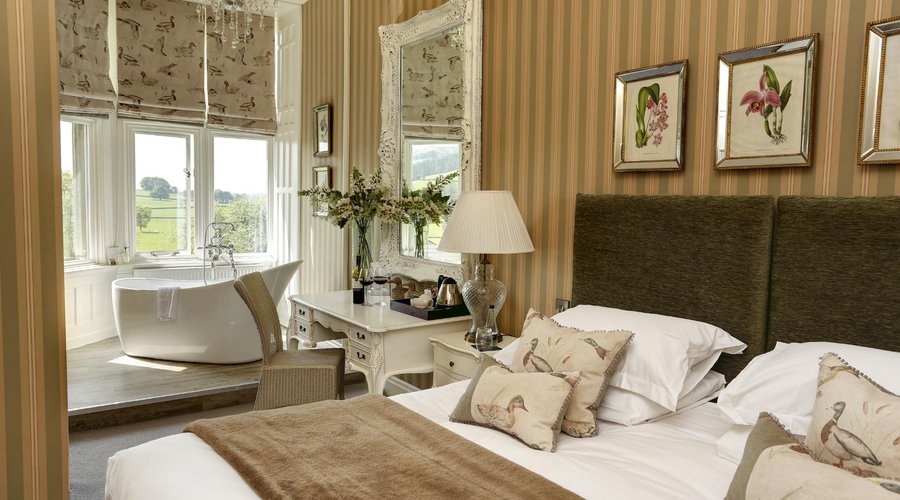 Room One with a slipper bath looking over the hills