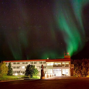 Northern lights over the hotel