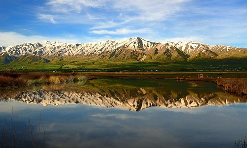 Beautiful Wellsville Mountains are the backdrop for Logan and Cache Valley, Utah