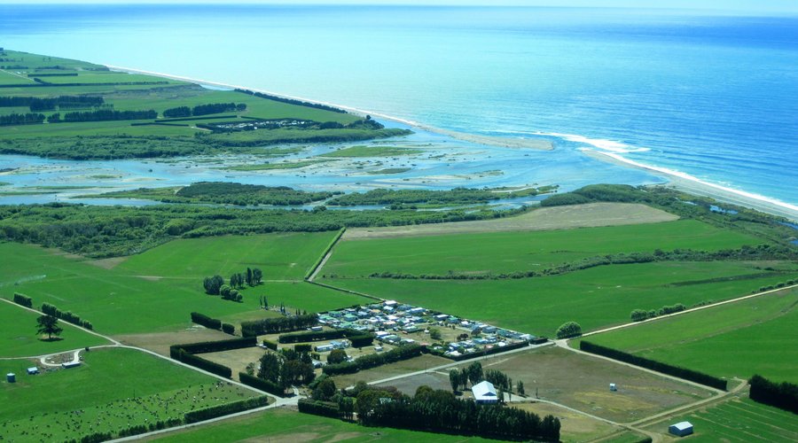Aerial of Waitaki Waters Holiday Park