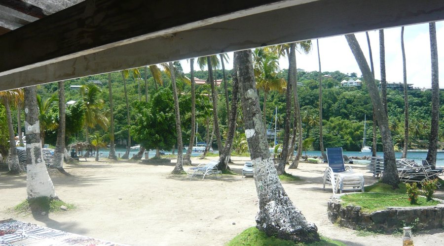 The beach view from Roots Bar
