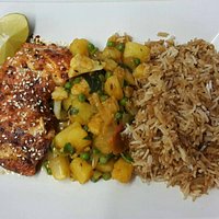 Today's Special: Fish fry with Aloo gobi masala cauliflower and potatoes +soya rice