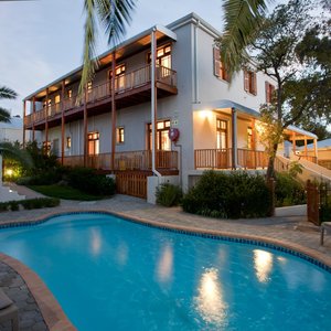 Front entrance from the swimming pool
