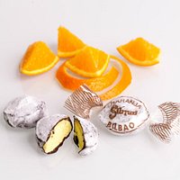 trufas rellenas de sabor naranja